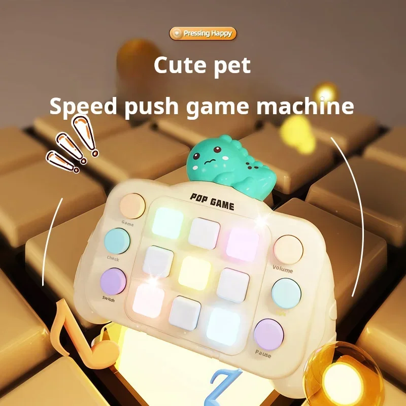 Puzzle quick push pop game light up fast push bubble game console fidget toy handheld popping press game machine for kids adults