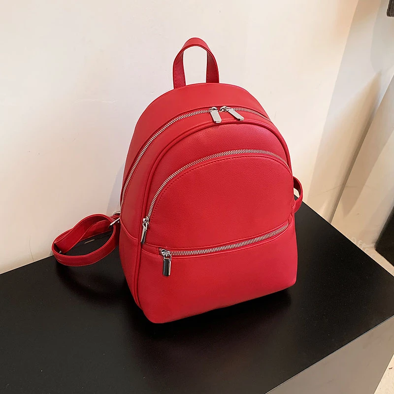 High Quality Women Pu Leather Backpacks School Bags for Teenager Girls Fashion Backpack handbags
