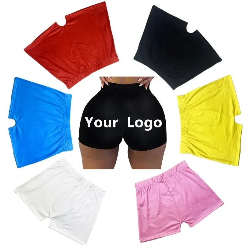 Good Quality Running Shorts Custom Logo Women Biker Shorts Good Stretchy Booty Fitness Ladies Solid Color Gym Shorts Women