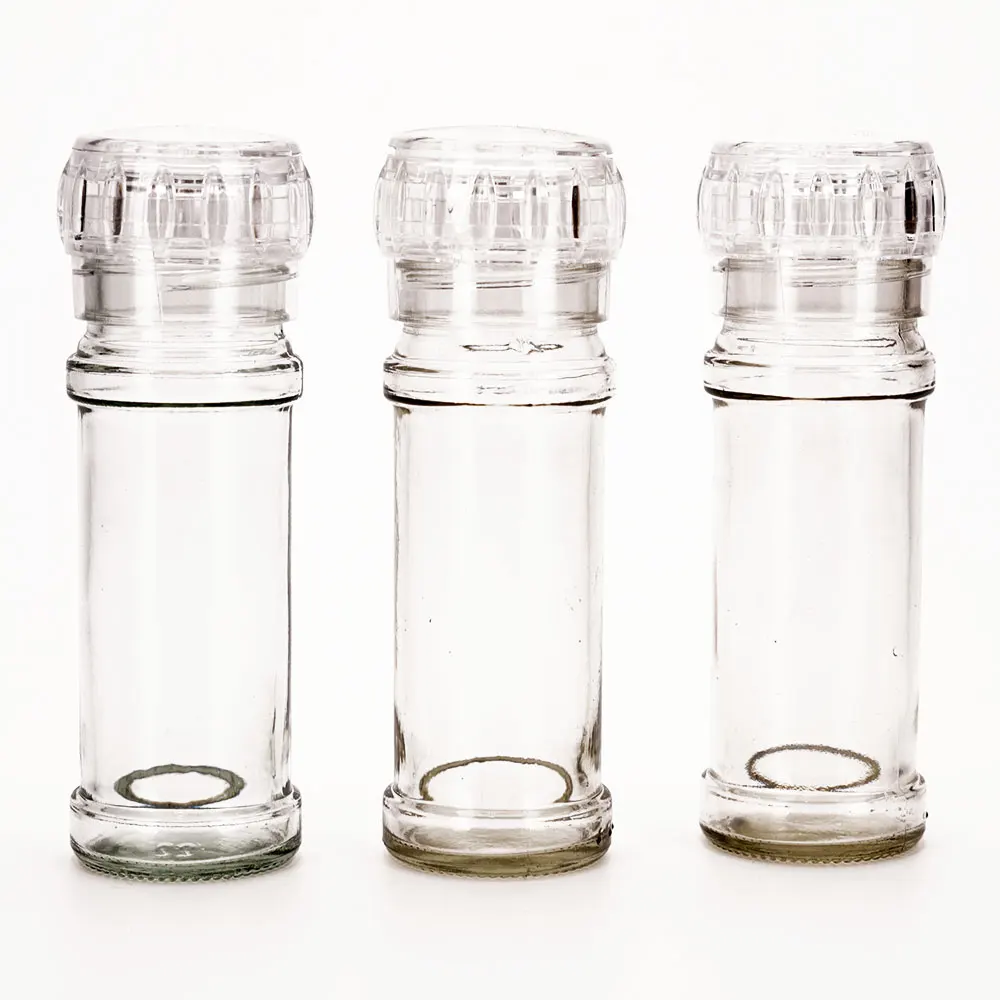 VISTA 50ml 60ml chili pepper hot sauce custom clear transparent glass bottle with metal screw cap