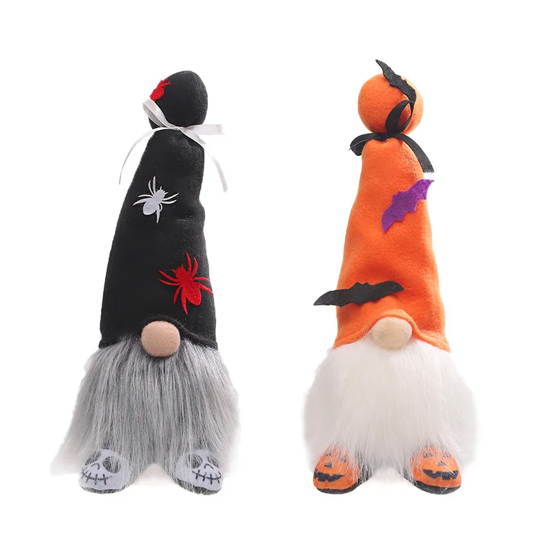 Glowing Faceless Doll Spiderweb Hat Vampire Plush Halloween Gnomes With Light For Halloween Decor