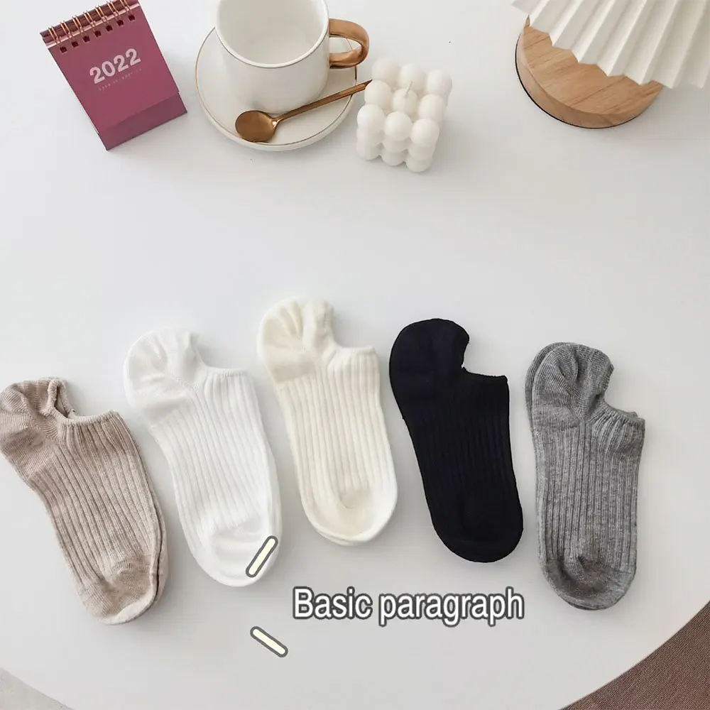 In Stock Custom Logo Color Organic Cotton Socks Women Cute Ankle Socks