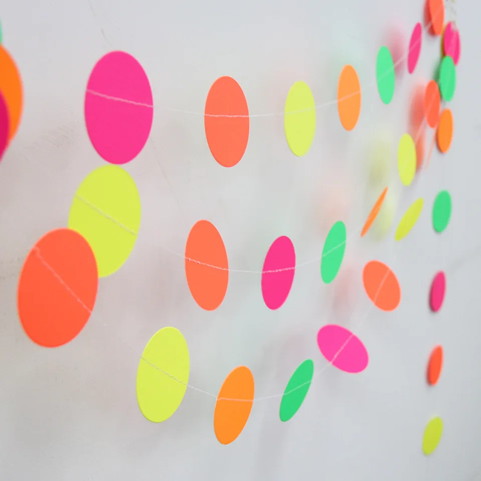 star  Banner Garland Bunting Colorful Fluorescent Luminous Grow In Dark Party Decoration for round neon garlandBaby Shower