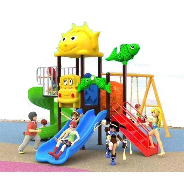 Kids outdoor safety high quality playground plastic garden outdoor playground equipment slide