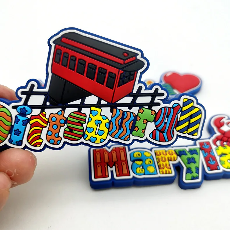 Rectangle Letter Fridge Magnet Supplies for Design Sublimation Cities Tourism Souvenirs Refrigerator Magnet Custom Logo 3d