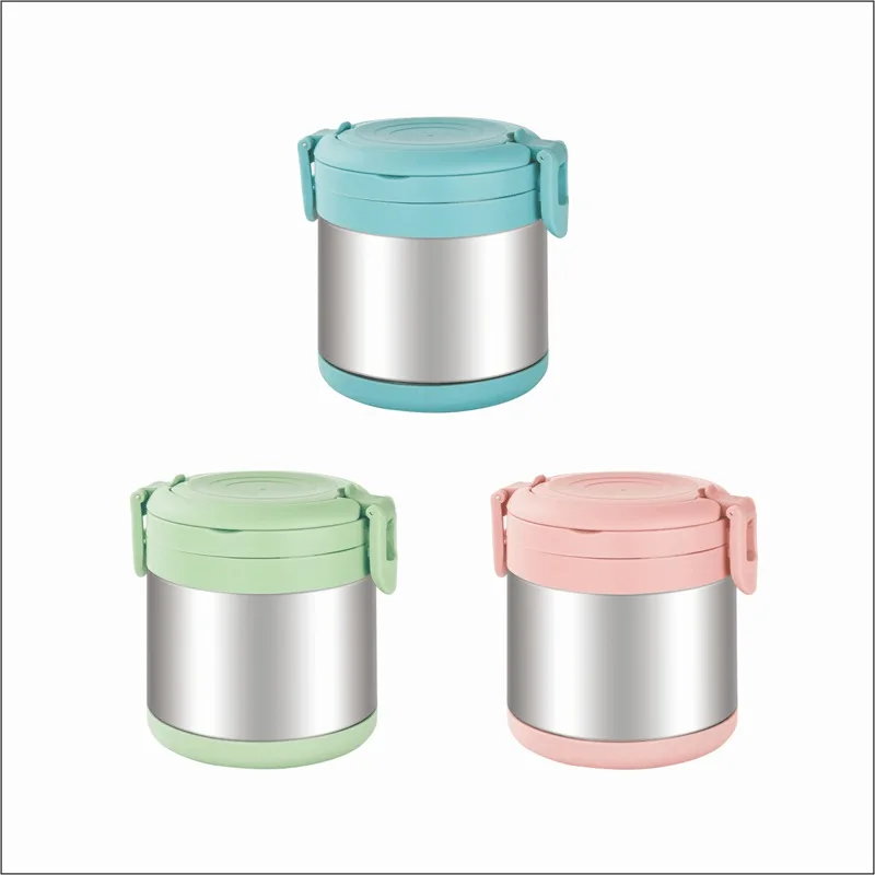 wholesale New Homio Tedemei 1.4L creative design portable BPA free leak-proof round safe stainless steel student bento lunch box