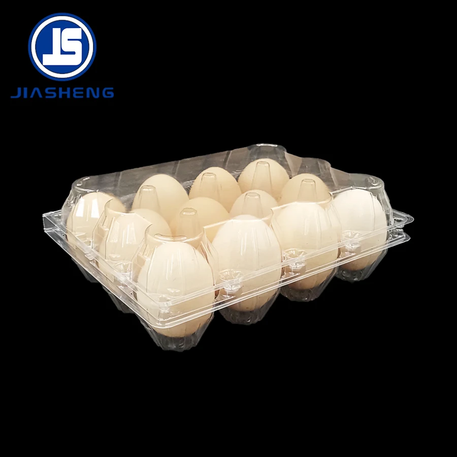 Custom clear disposable 12 holes egg boxes plastic tray egg container for fridge storage
