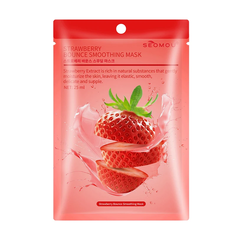 SEOMOU OEM Fruit Face Mask Organic Vitamin C Sheet Mask Form and Face Use Moisturizing Korean Facial Mask