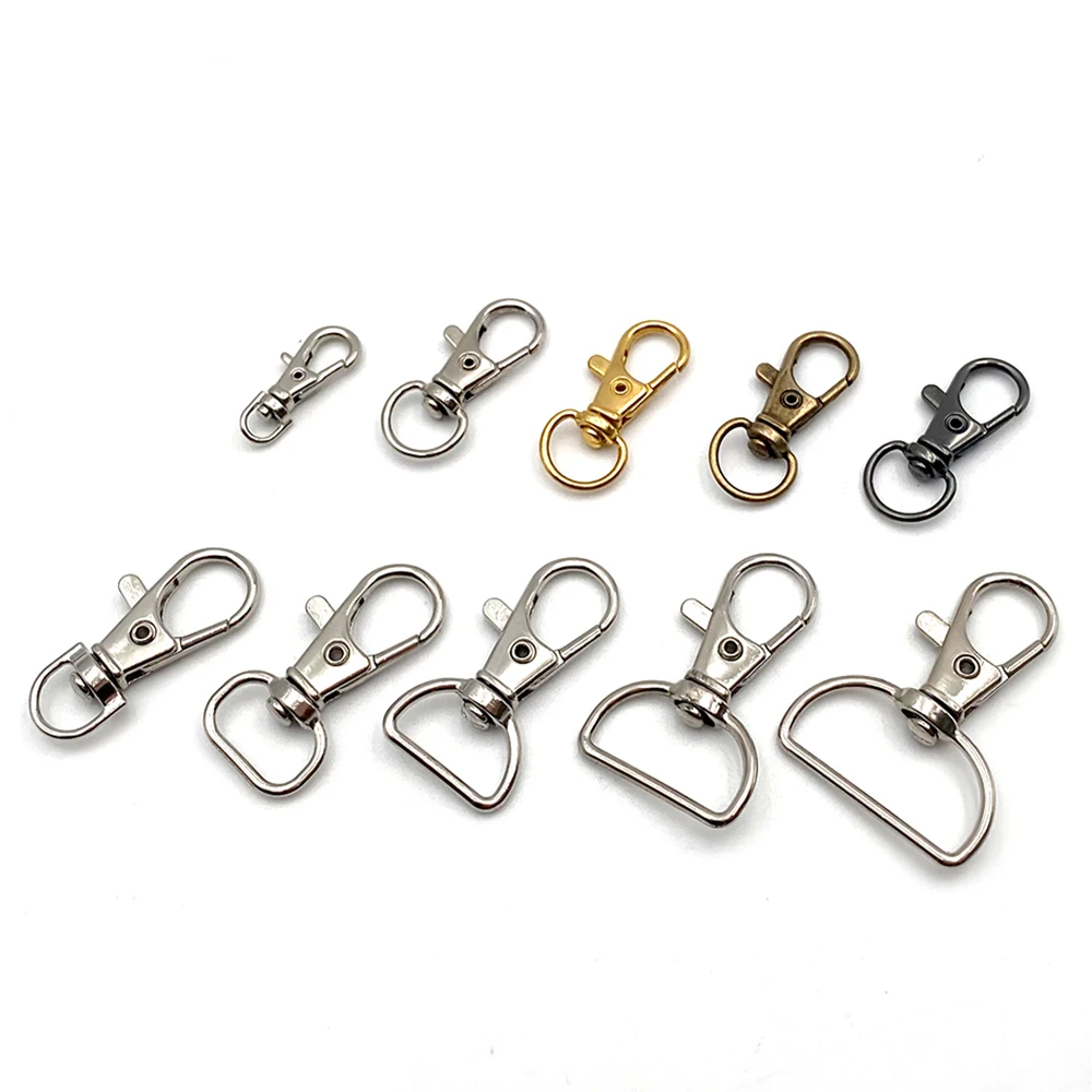 Zinc alloy metal keychain with rotating lobster clasp bag accessories lanyard spring hook lobster clasp