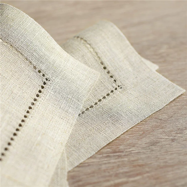 Washable  Dinner Napkins 18 x 18 Inch  Hemstitched Pure Linen  Fabric Table Napkin