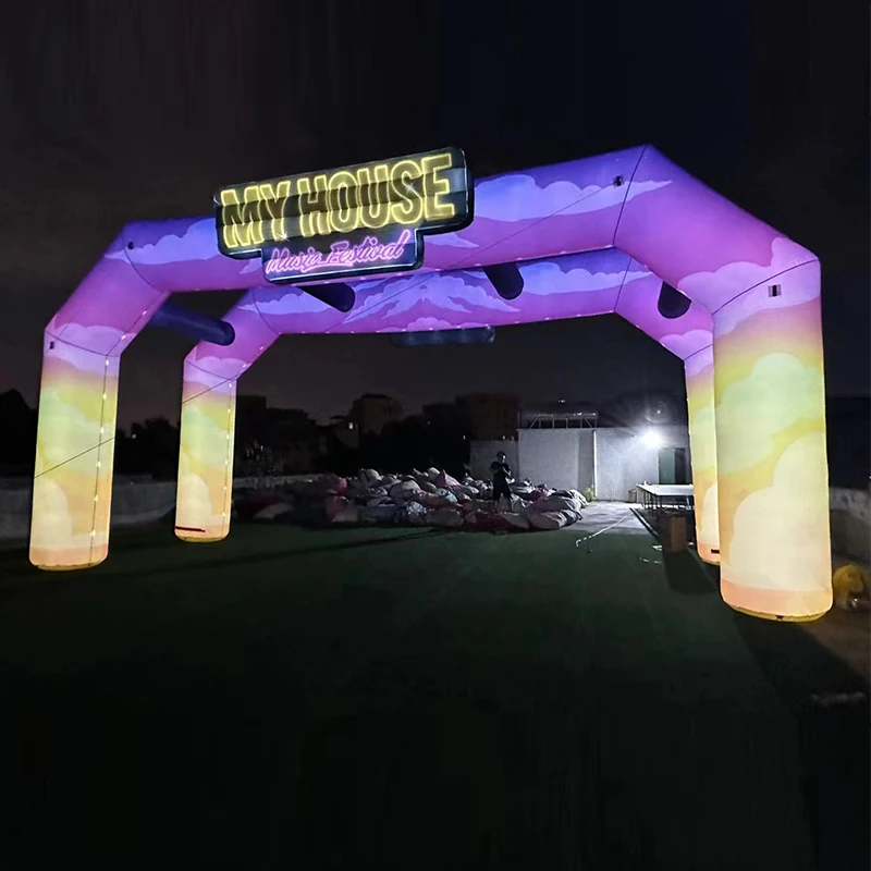Outdoor Giant Start Finish Line Inflatable Entrance Archway For Sport event Air Sealed floating Inflatable Race Arch