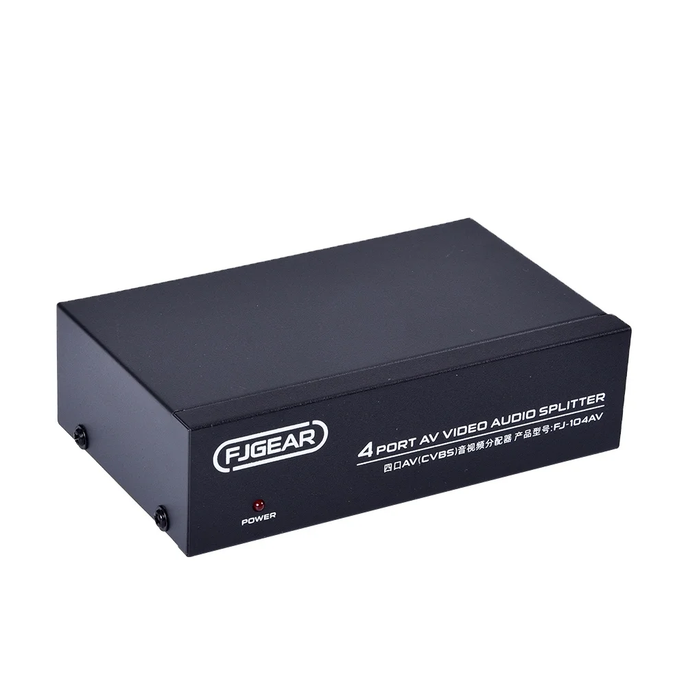FJ-104AV 4-PORT AV Splitter RGB High-Bandwidth 250MHz for Video Splitters & Converters