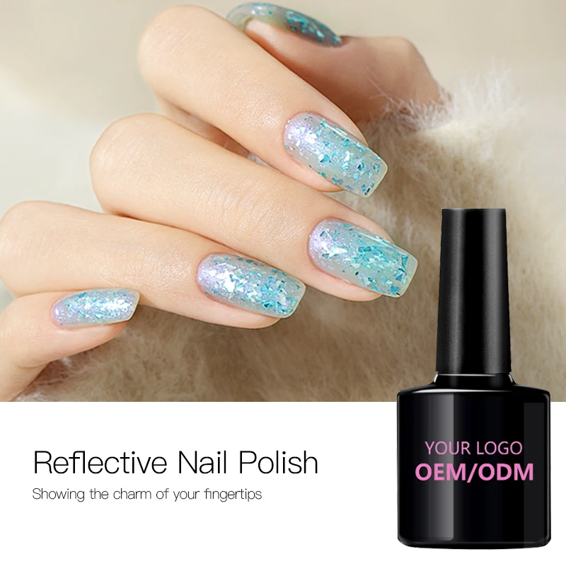 Hema Tpo Free Shell Sequin Nails Gel Polish Set Colors Glitter Flake Gel Nail Supplier Gel Polish