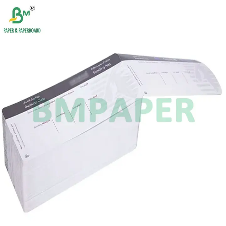 150gsm 175gsm Coated C1S Thermal Roll For Boarding Passes Serrated Lines 18.8cm x 8.3cm Size