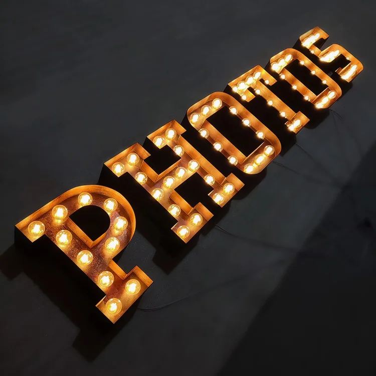 LED Marquee Letters Light Alphabet Sign Light Up Alphabet Marquee Letter Sign for Bar Holiday Christmas Party Decorations