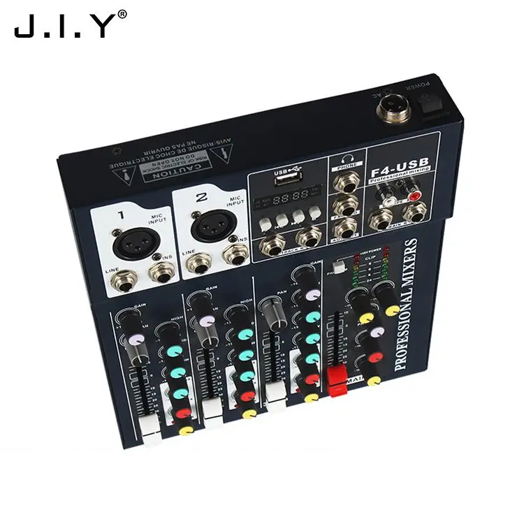 J.I.Y F4-USB Hot Selling Portable Sound Digital Mixing Console Professional Audio Mixer Made In China