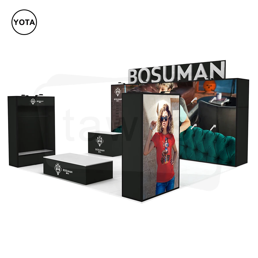 Tawns 20ft Advertising Aluminum Tube Tension Fabric Display Portable Trade Show Exhibition Booth