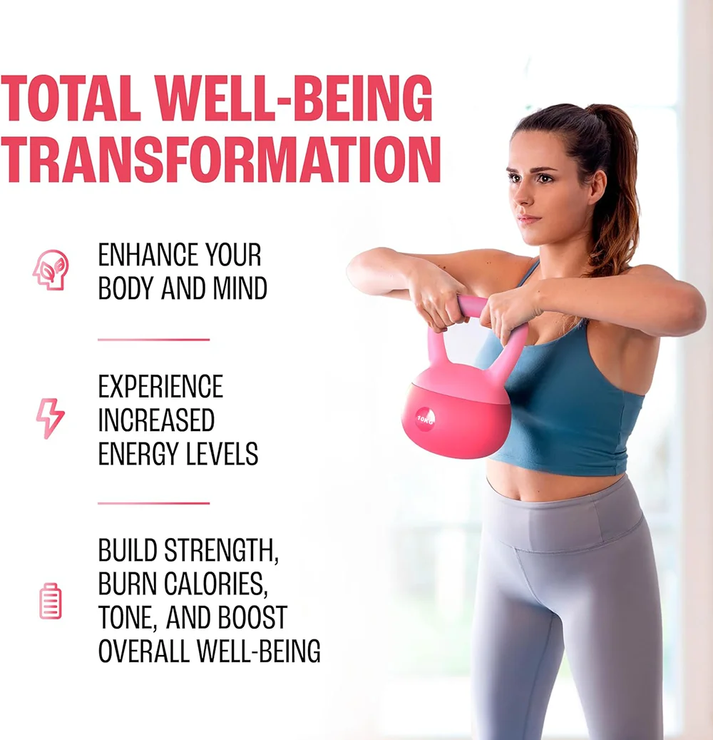 10 KG PVC Soft Kettlebell Sets Safe Strength Training Kettlebells, Kettlebell Weights for Home Workouts