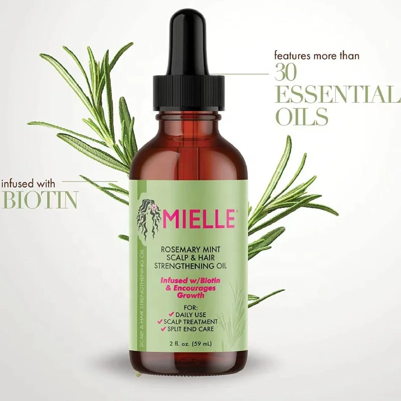 MIELLE Natural Organics Rosemary Mint Scalp Parting Hair Strengthening Nourishing Conditioning Hair Oil