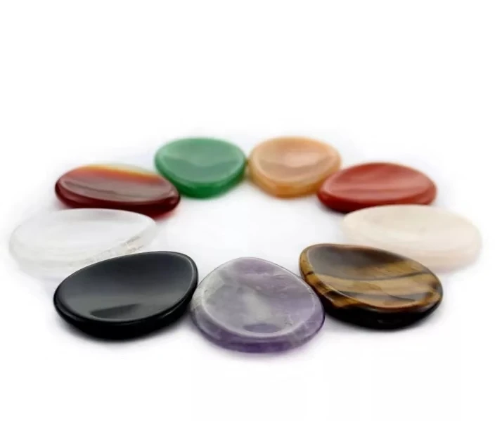 Healing Crystal Smooth Obsidian Thumb Worry Palm Stone For Relaxation