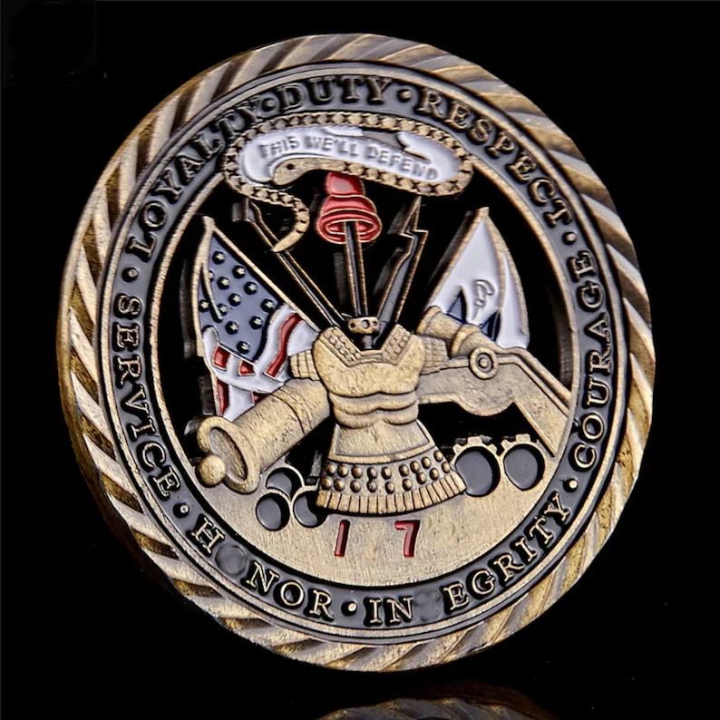 Custom Old Coin Islam Thin Blue Gold Plated Line Souvenir Stainless Steel Coin 18K Roman Statue Gold