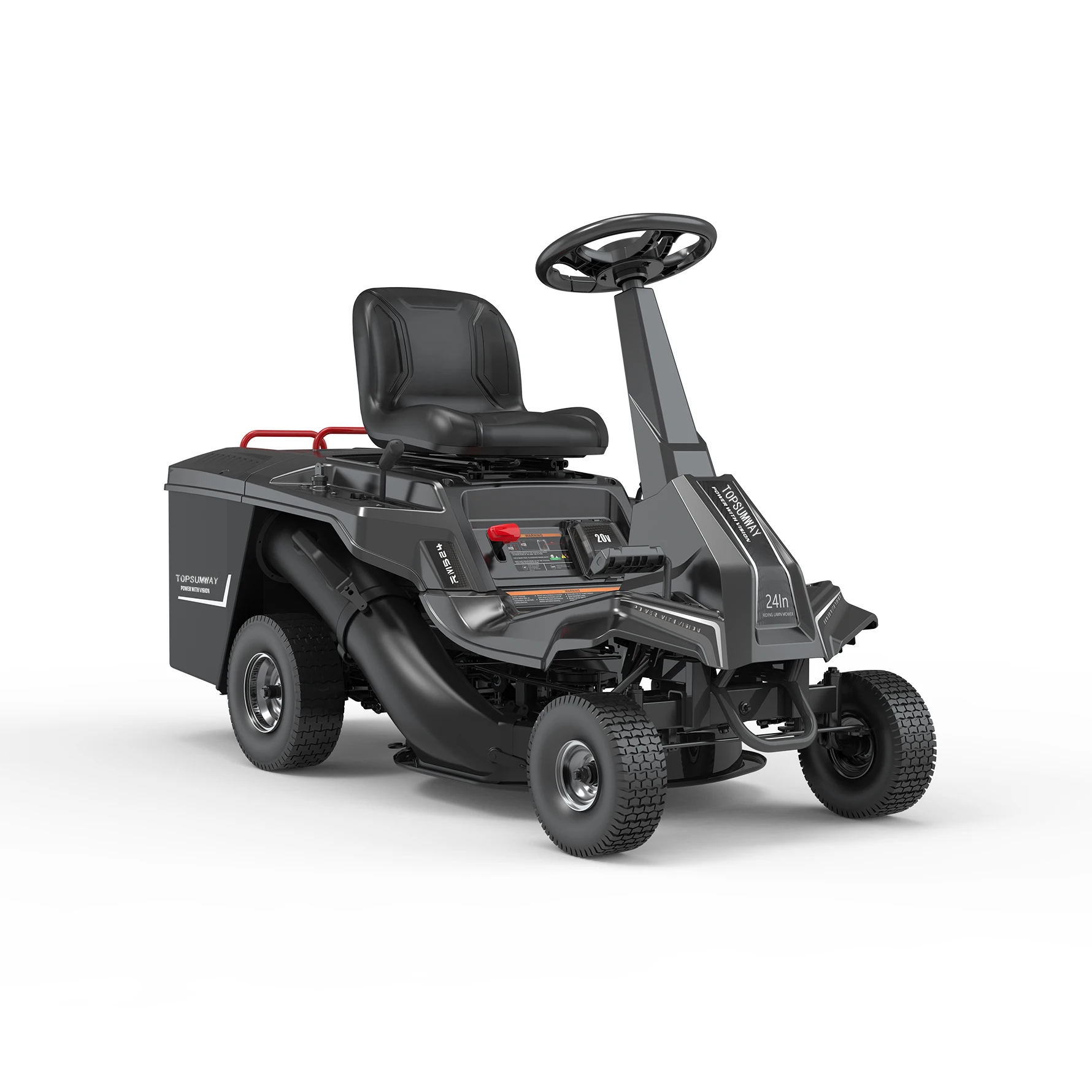 224cc Lawn Tractor Ride on Mower 24 Inch Gas Riding Mower With Loncin / Dajiang Power Engine Key Start