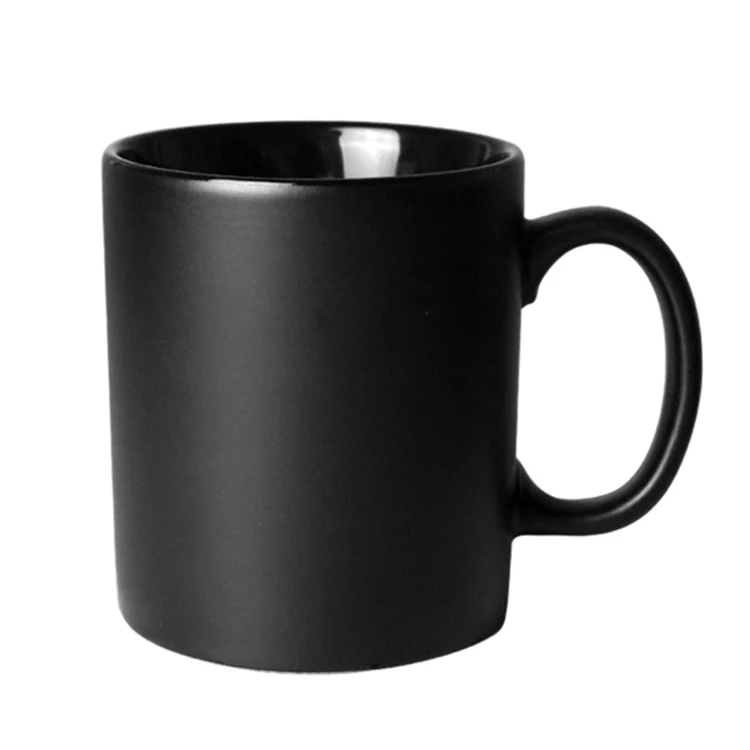 12oz fully color glazed custom logo ceramic coffee cup matte black mug