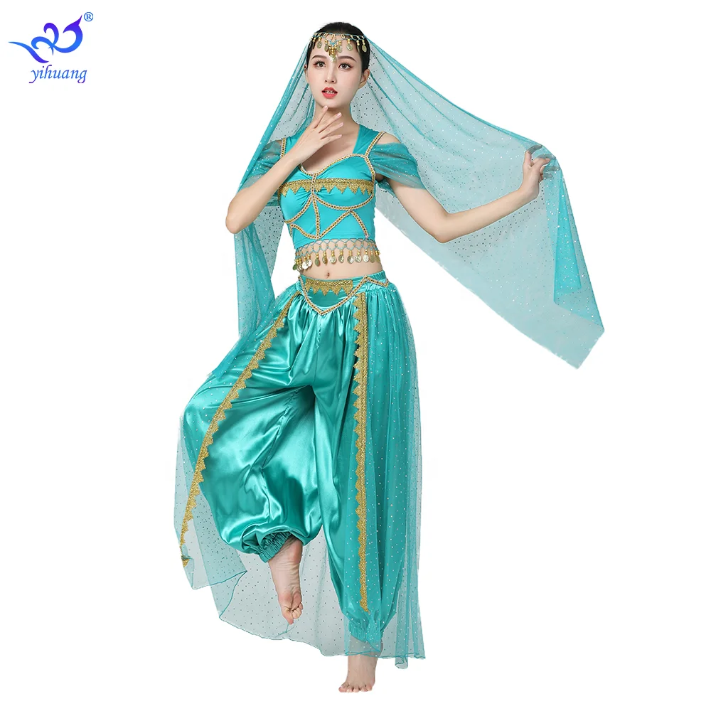 Women Halloween Party Performance Costume Cosplay Costume Adult aladdin jasmine princess belly dance costume