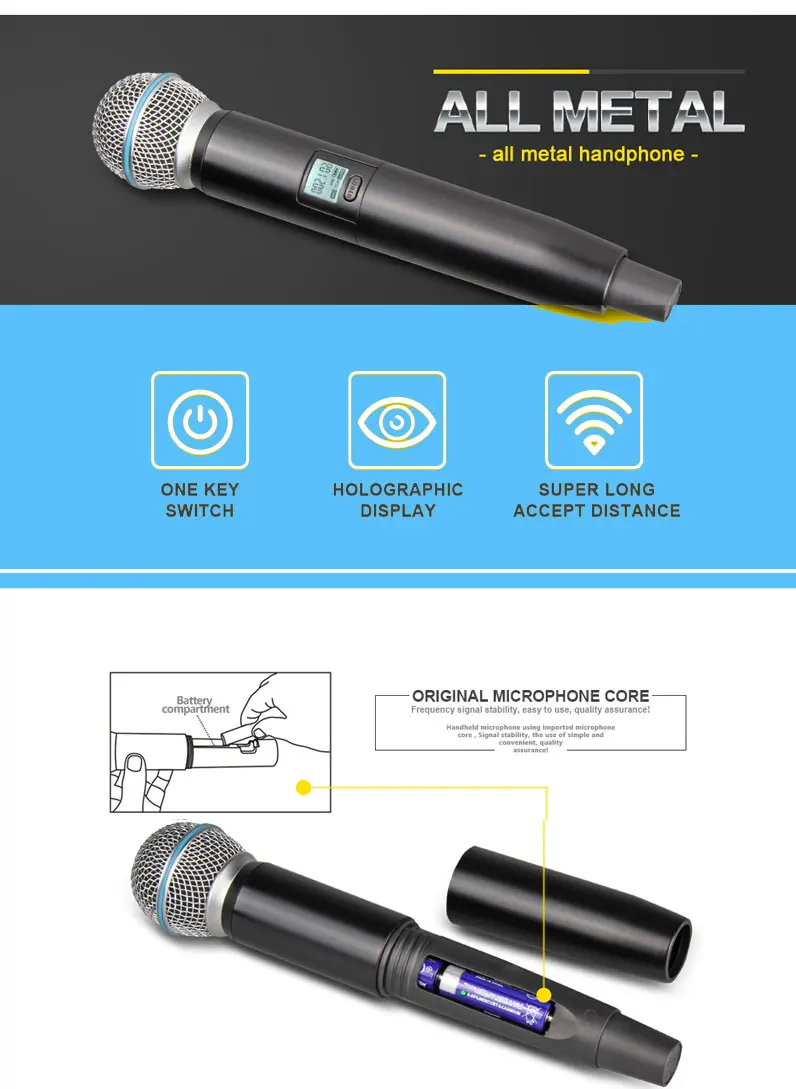 Хит продаж профессиональный ручной динамический микрофон FM GLXD4 Beta87a для вокала Beta58a беспроводной Sm58 Для