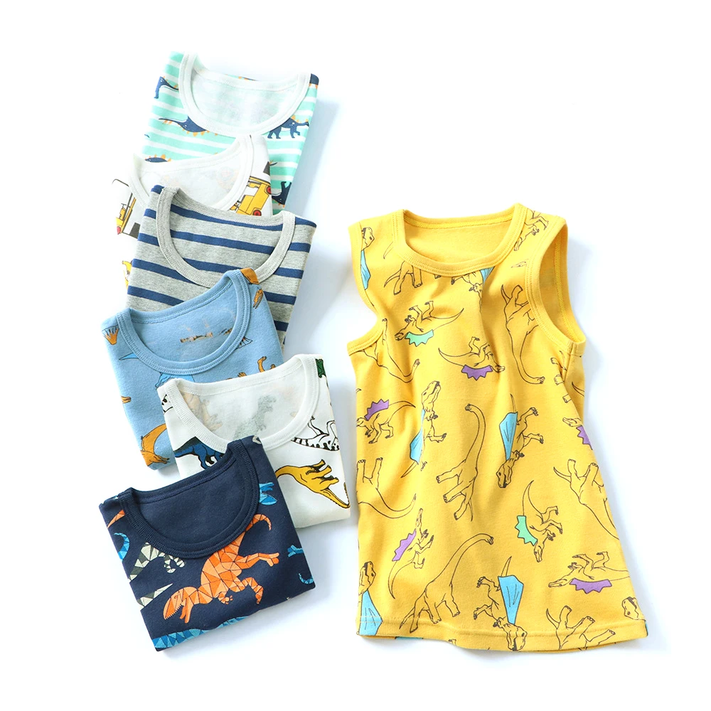 
Custom Printed Logo Children Used Comfortable Clothes Body Fit Tank Tops 