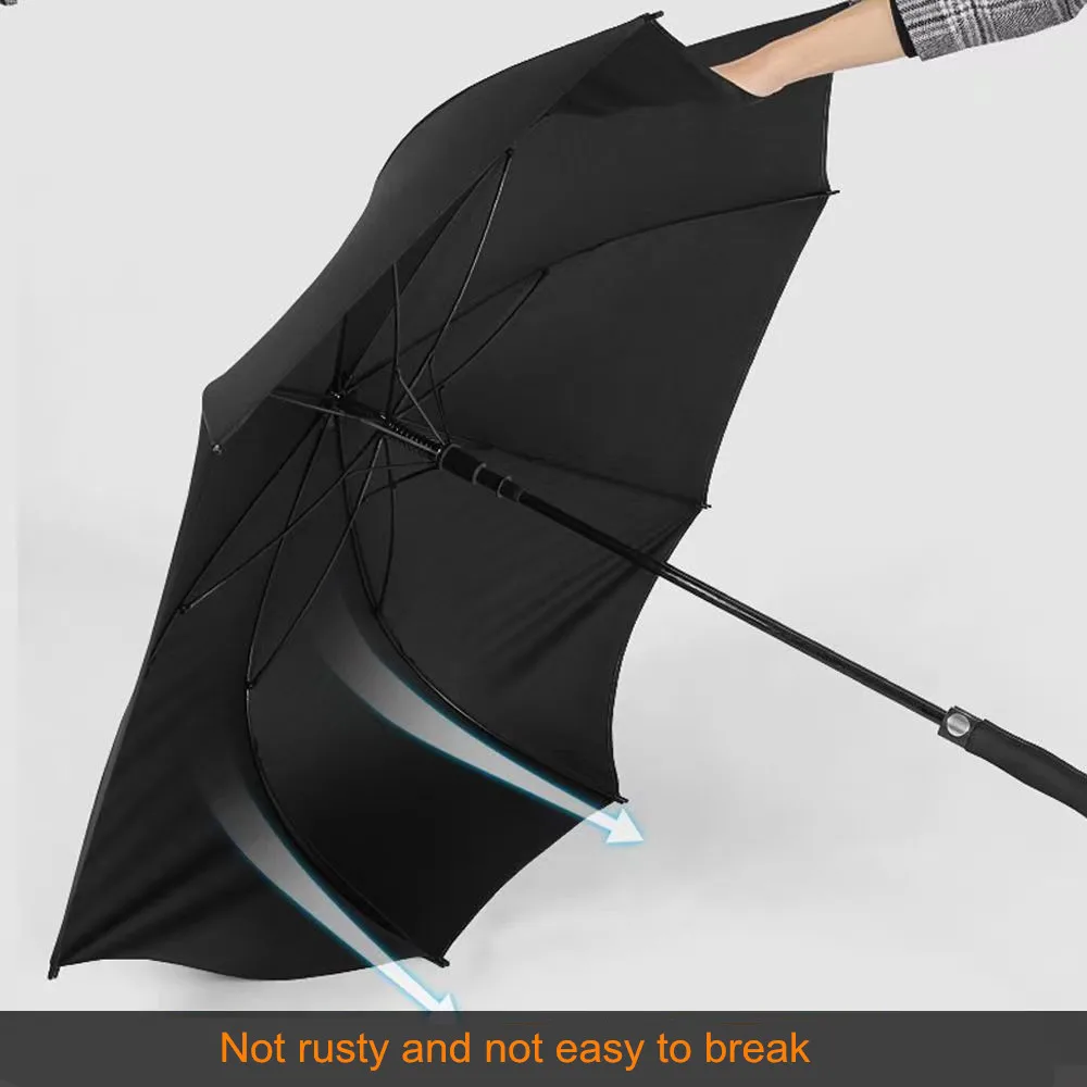 Windproof Golf Umbrella with Automatic Mechanism Oversized Basket Scenery Coverage for 2-3 People for Travel