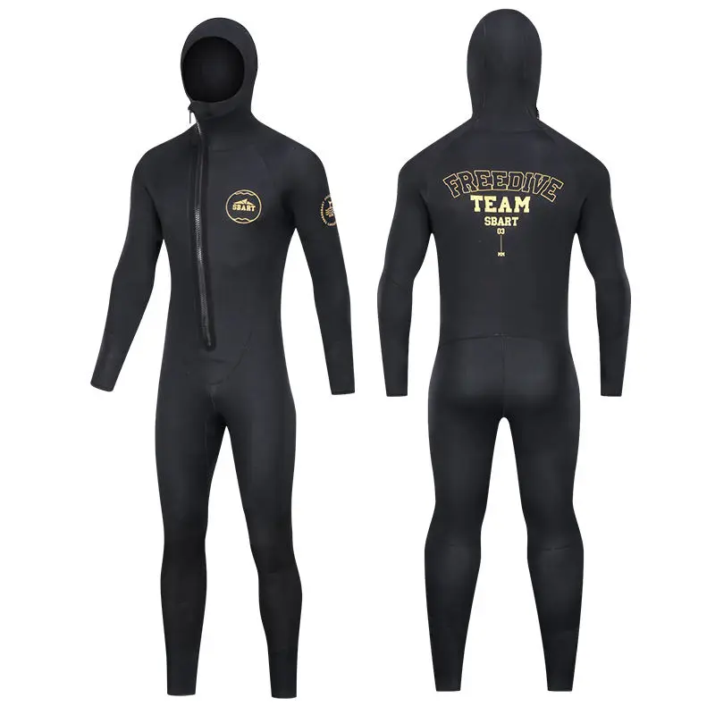 Quality Wholesale 2pcs Sets Spearfishing Diving Suit Neoprene Hooded Wet Suit Zipper Front 3mm 5mm 7mm Open Cell Wetsuit
