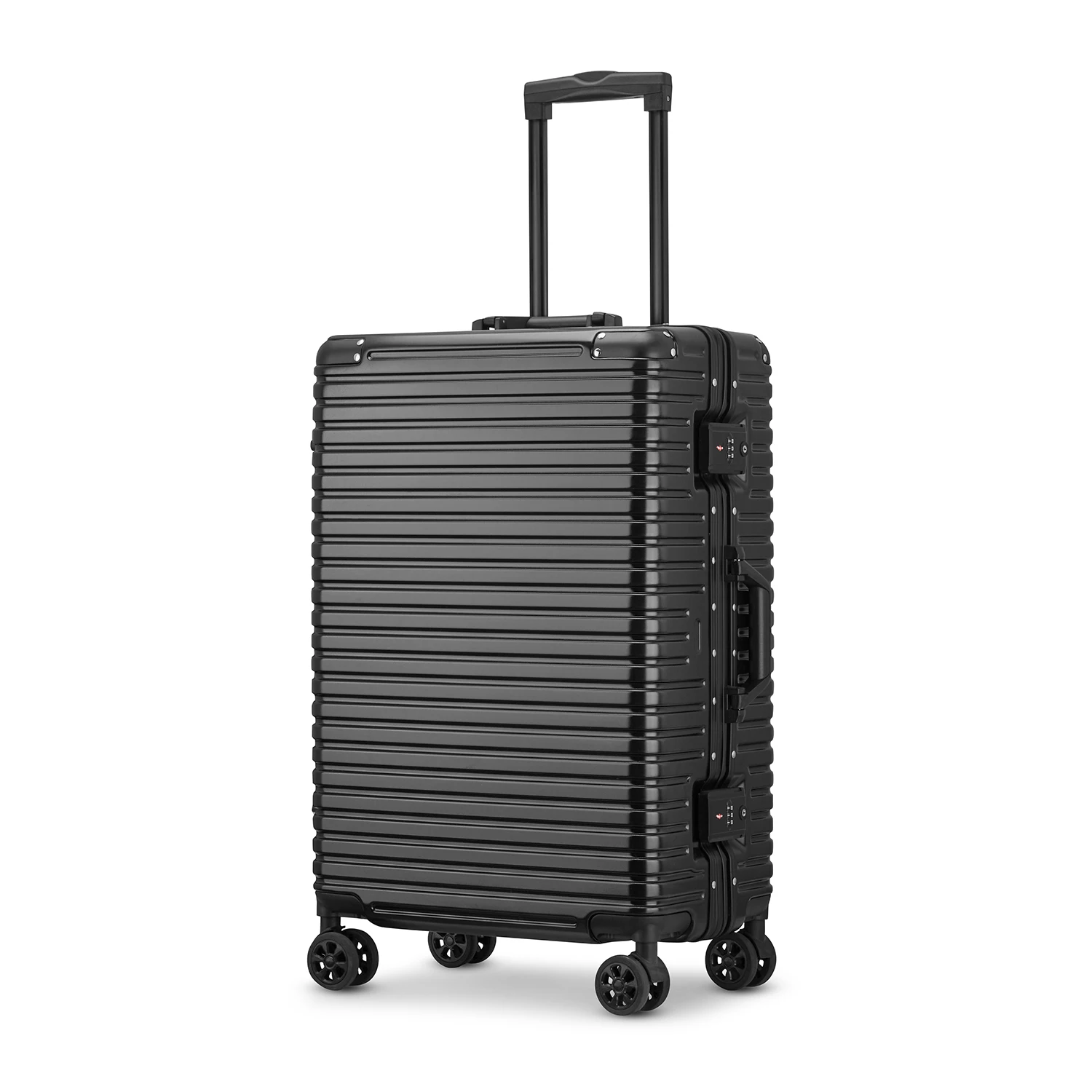Custom Luxury Travel Trolley Carry on Suitcase Luggage Aluminium Frame with ABS PC Hardshell and Wheels Manufactured Cover