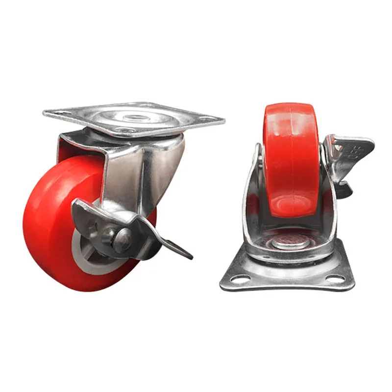 Pu Medical Caster Wheels Furniture Wheel 1.5' Swivel Non Marking Polyurethane Roue De Meuble Cn 1.5 Inch 38mm 3 Year with Brake