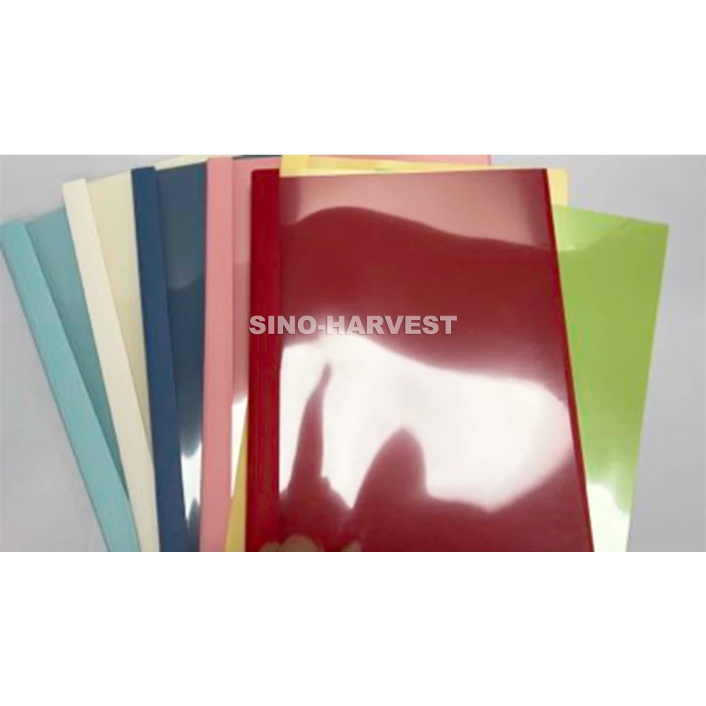 Wholesale Colour Thermal Binding Cover A4 Book Binding Cover Clear Front leather grain paper Back