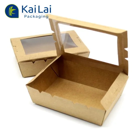 Wholesale recyclable paper box Clear Pvc Window boxes with window Chocolate Cupcake bakery Cake Box