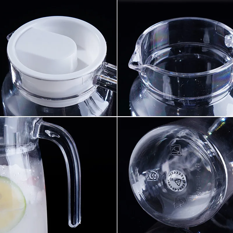 PC Plastic Large Capacity With scale Water Pitcher Transparent Cold Water Jug with Lid