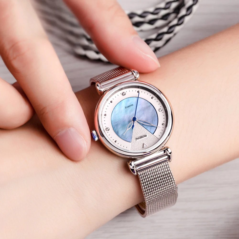 Classic trendy stainless steel quartz watches metal watch strap luxury chain bracelet branded women watch