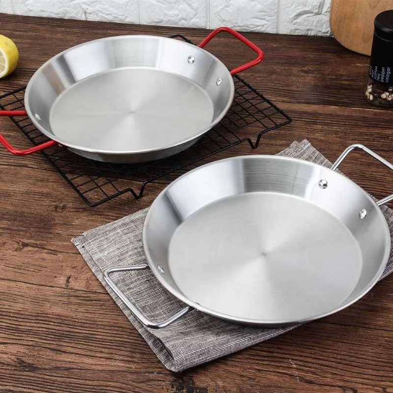 Restautrant Non Stick Frying Pan With Double Ear Cookware Seafood pot Stainless Steel Paella Pan