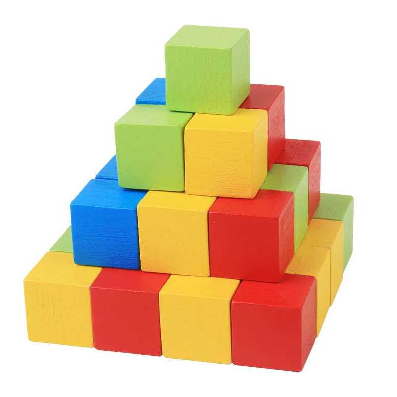 
Hot selling primary school mathematics teaching aids single 2cm cube woodiness building geometry blocks 