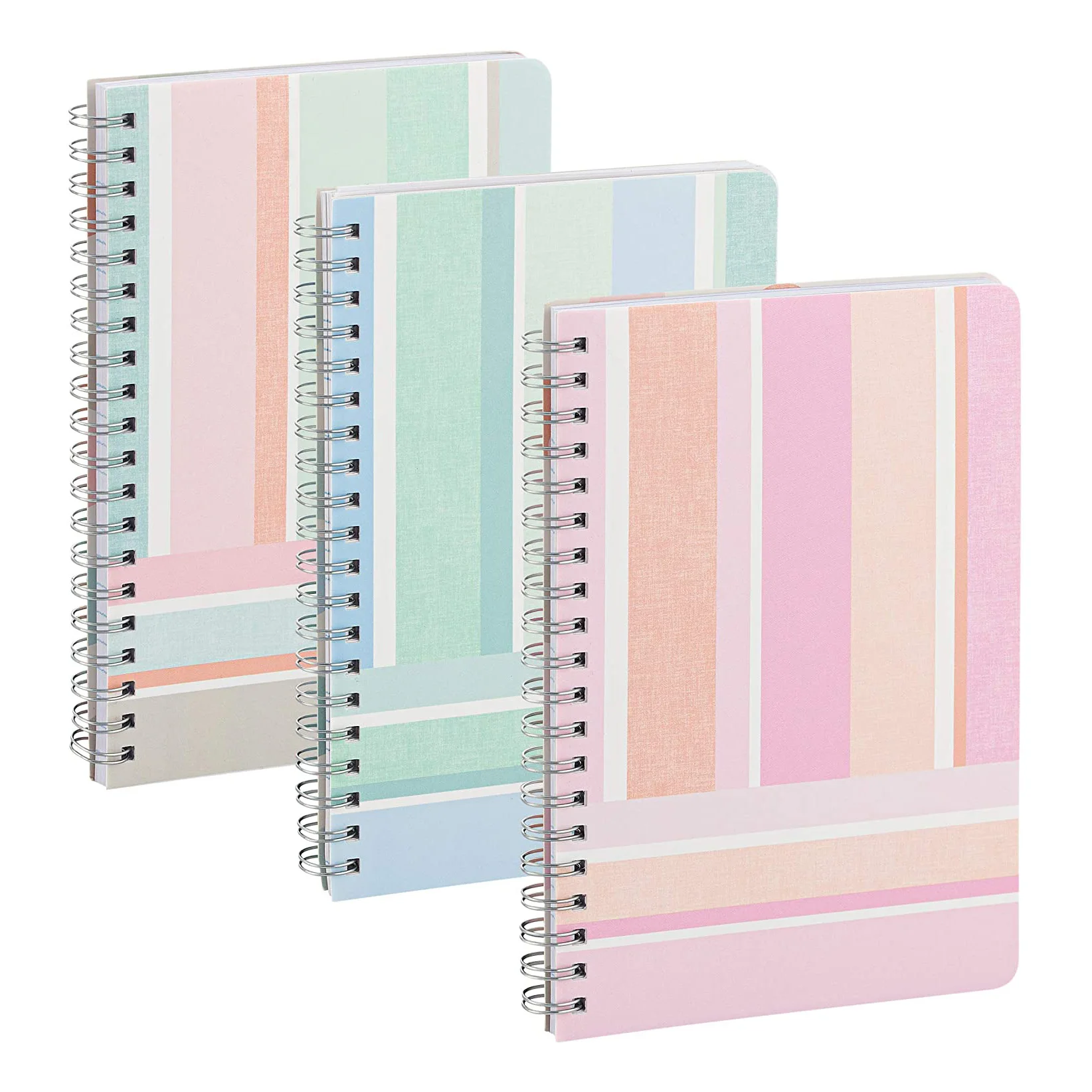 FAMA Новое поступление уникальный дизайн принт розовая многоцветная полоса маленький Персональный спиральный блокнот