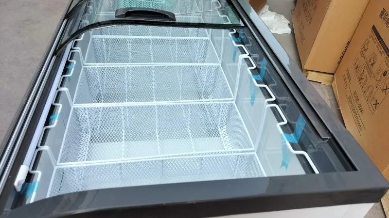 LSX factory price 100L - 600L Icecream Freezer Glass Top Chest Freezer Deep Refrigerator Freezer