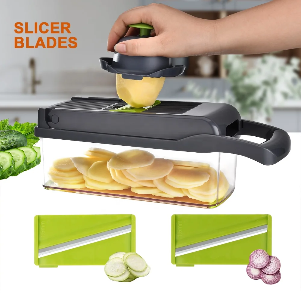 Multifunctional carrot potato onion vegetable slicer manual 12/14/16 in 1 vegetable cutter mandolin slicer vegetable chopper