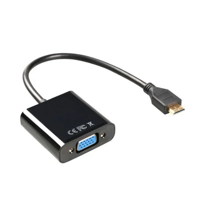 1080P Mini Hdtv to Vga Converter male to female mini HD to Vga converter adapter cable for computer media player