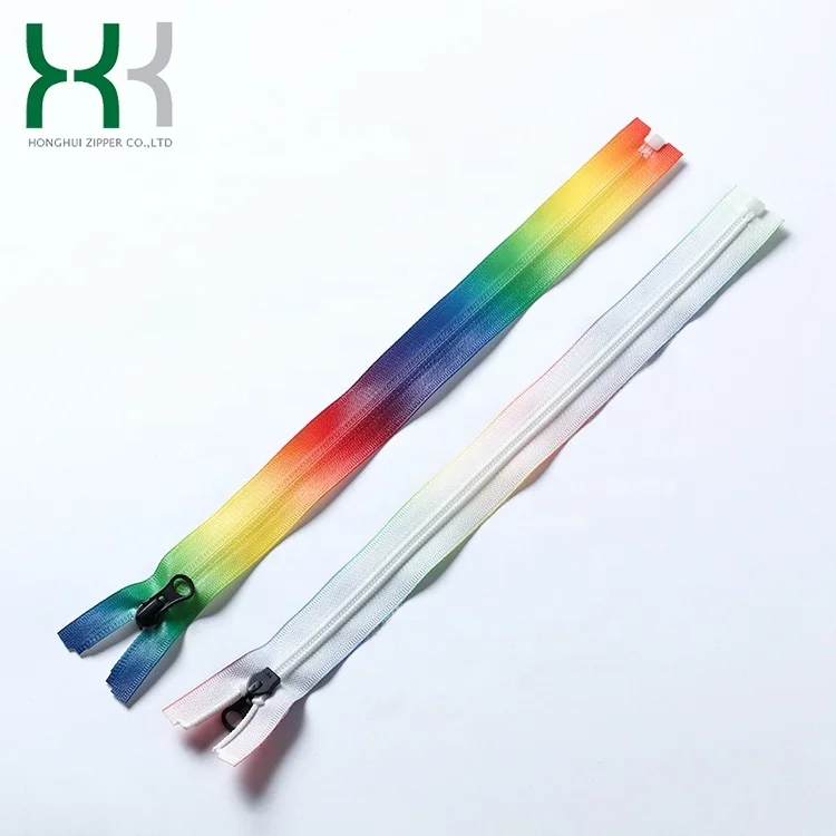 Promotional custom colorful #7 open end type waterproof zippers for sewing