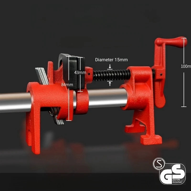 German standard Quick release cast iron heavy duty wood pipe clamps tools for Connection woodworking