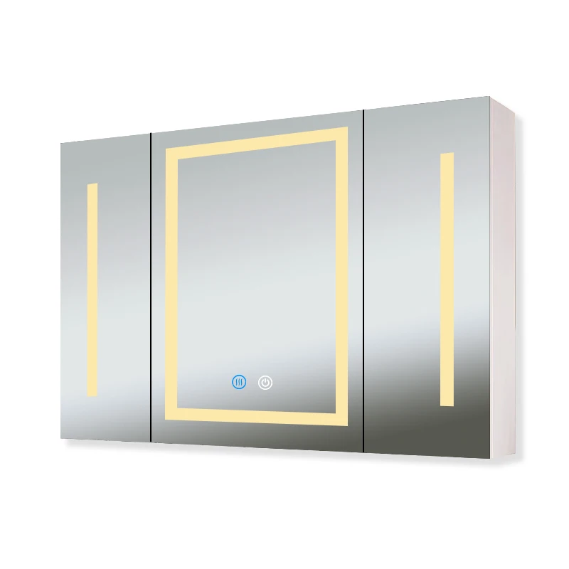 Fullkenlight Luxury Wall Mount Smart Led Bathroom Shower Cabinet Vanity Modern Style Bathroom Cabinets for Sale Rectangle CN;GUA