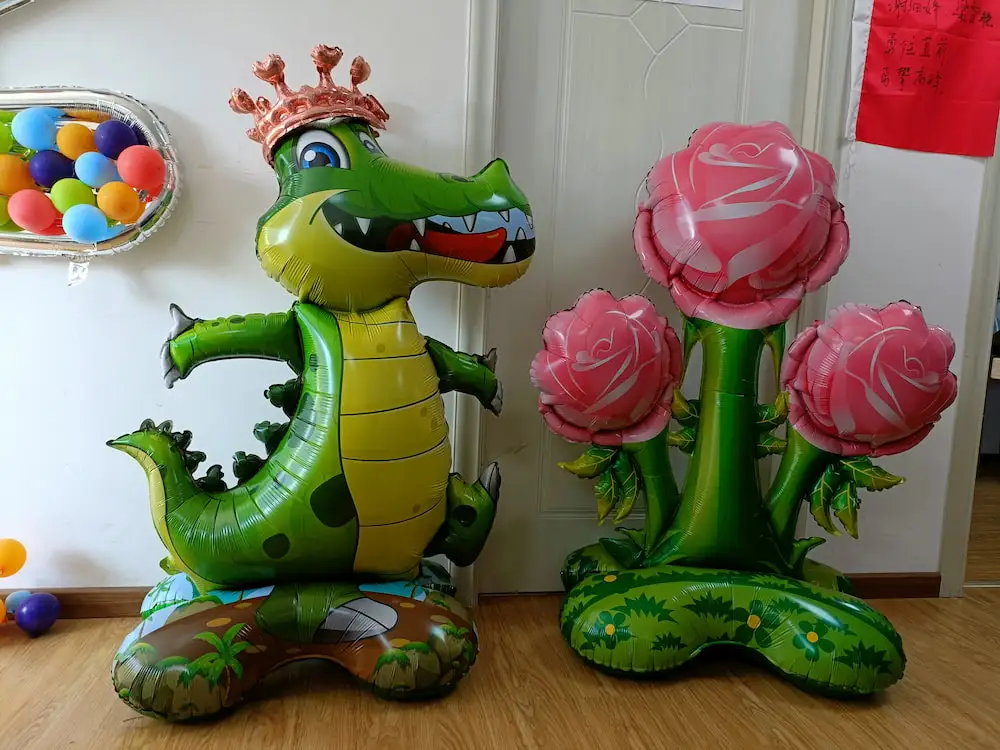 Wholesale Crocodile Large Automatic Sealing Standing Up Animal Foil Balloon Dinosaur Birthday Balloons for Party Decoration