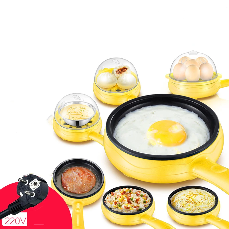 Home Plastic Egg Boiler With Electric Heating Pan Steam Boil Bake Fry Cookware 2 Layers Multi Purpose Egg Boiler