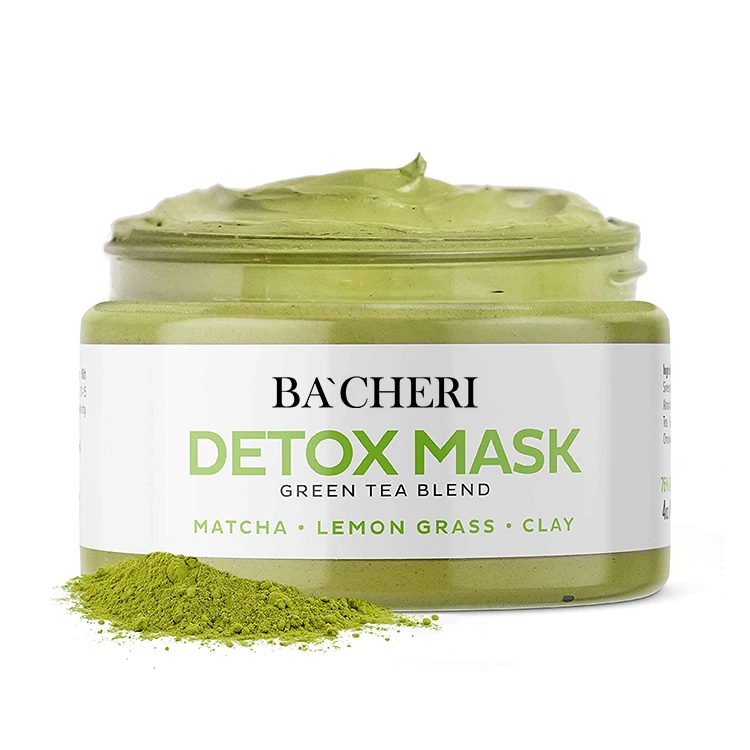 Kongrong Private Label Skin Care Organic Matcha Lemon Grass Green Tea Blend Detox Mask Clay Mud Mask Clay Mask